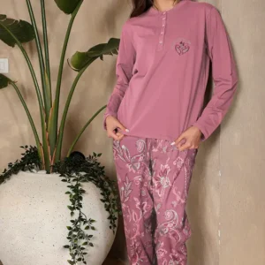 Stylish Paisley Long Sleeve Pajama Set