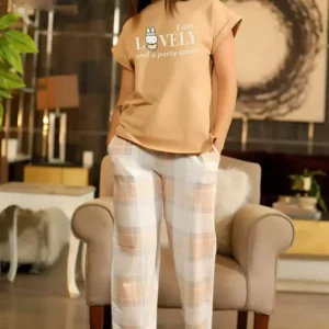 Casual Plaid Pants with Graphic Tee