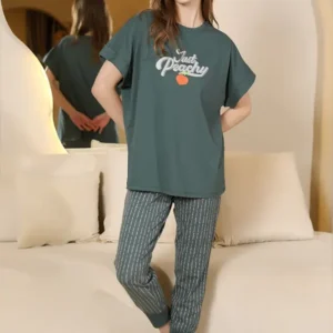 Casual Striped Pants with Graphic Tee