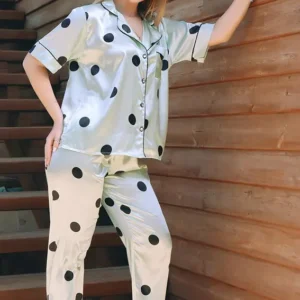 Polka Dot Short Sleeve Pajama Set