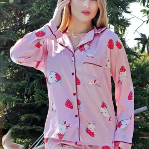 Pink Strawberry Pajama Set