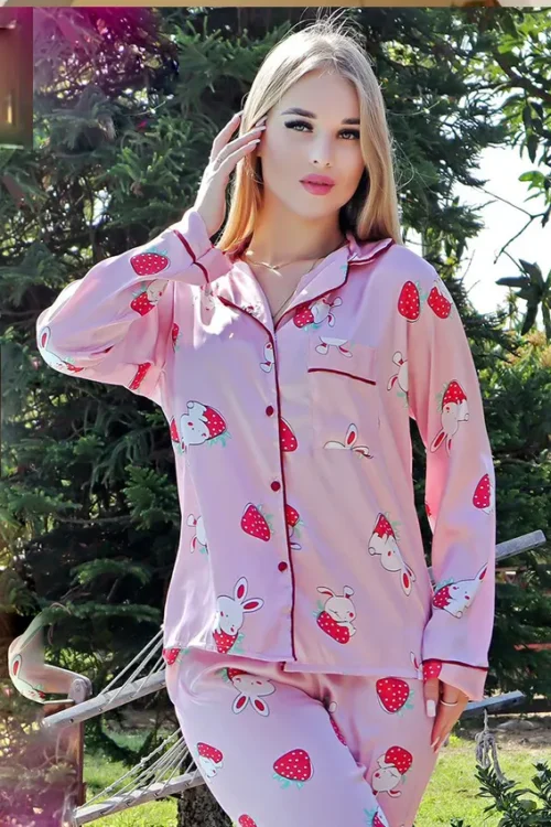 Pink Strawberry Pajama Set - Image 4