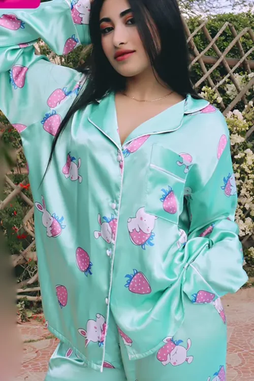 Pink Strawberry Pajama Set - Image 2
