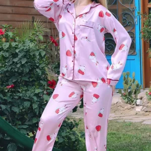 Pink Strawberry Pajama Set