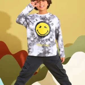 Tie-Dye Smiley Face Long Sleeve Set
