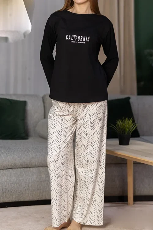 Chevron Pants with Black Long Sleeves