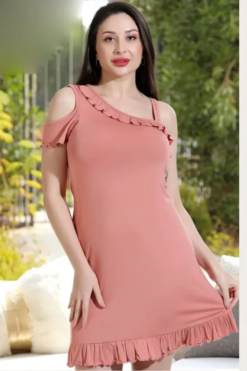 Ruffle Cold Shoulder Dress