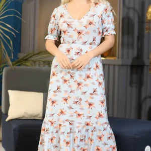 Elegant Floral Puff Sleeve Dress