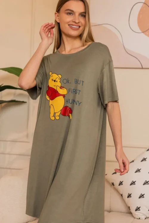 Cute Graphic Short Sleeve Nightgown - Image 4