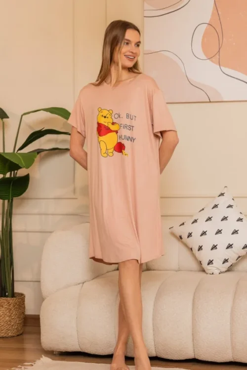 Cute Graphic Short Sleeve Nightgown - Image 2
