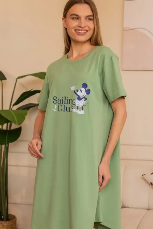 Green Cartoon Graphic T-Shirt Dress - Image 3