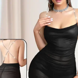 Elegant Black Spaghetti Strap Dress
