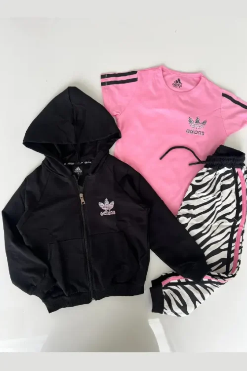 Kids Zebra Print Hoodie Set