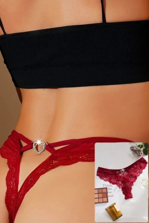 Elegant Black Lace Lingerie Thong - Image 2
