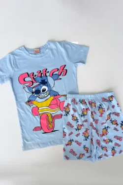 Fun Cartoon Patterned T-Shirt and Shorts