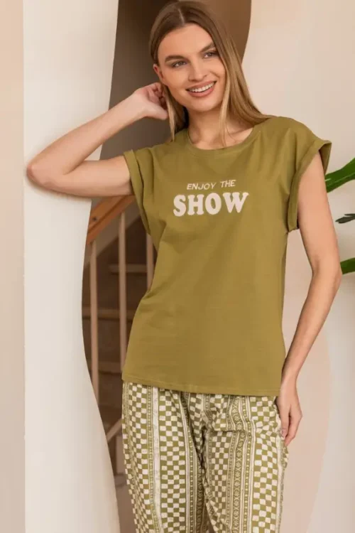 Graphic Tee with Printed Pants Set - Image 2