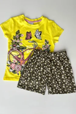 Floral Bike Print T-Shirt Set