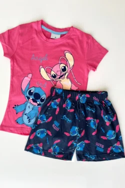 Cartoon Print Short Sleeve Shirt Set