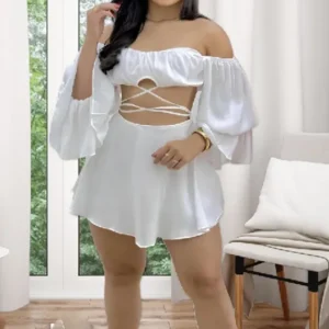 Stylish Off-Shoulder White Romper