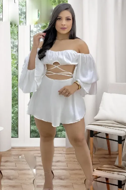 Stylish Off-Shoulder White Romper