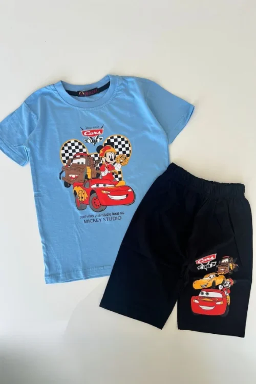 Cartoon Print T-Shirt and Shorts Set