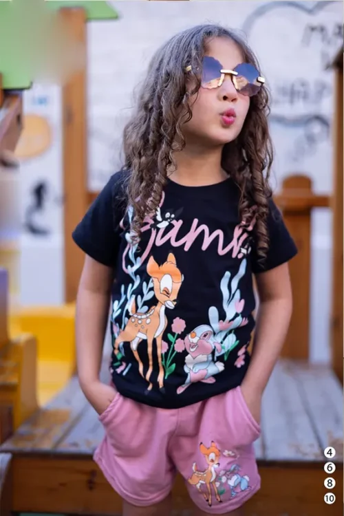 Cute Animal Print Shorts Set