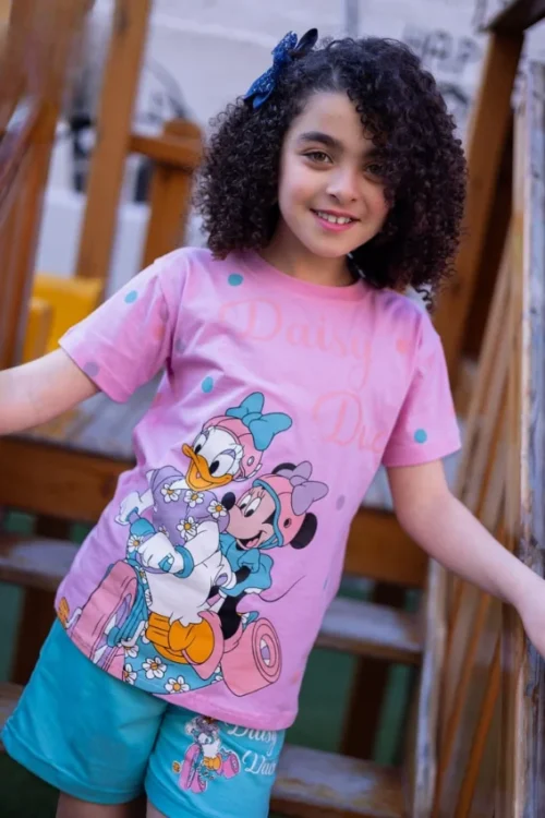 Girls' Cartoon Short Sleeve Set