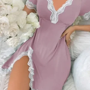 Elegant Lace Trim Nightdress