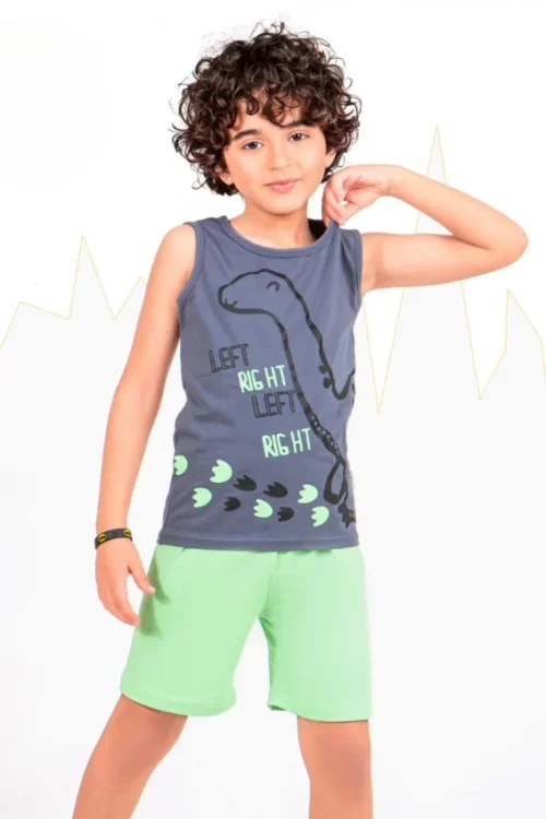 Dinosaur Tank Top with Green Shorts