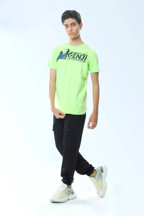 Vibrant Graphic Tee with Cargo Pants - Image 2