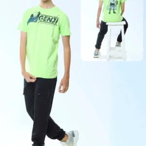 Vibrant Graphic Tee with Cargo Pants