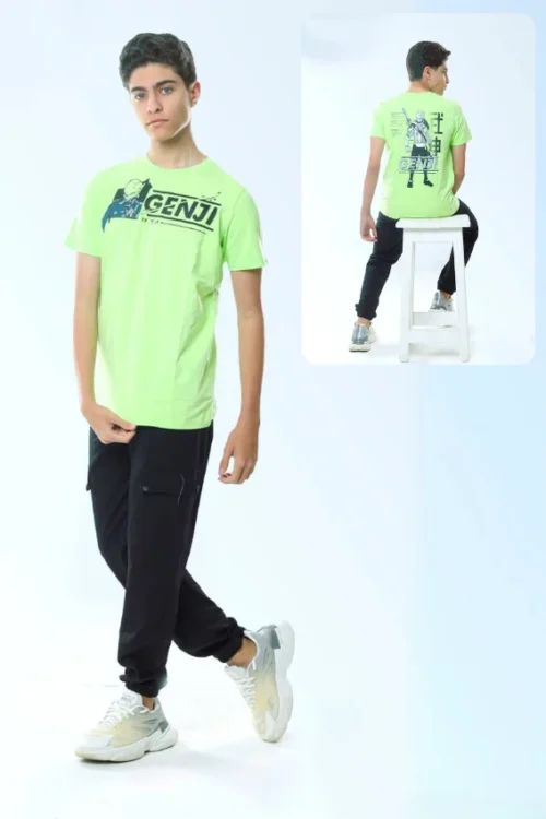 Vibrant Graphic Tee with Cargo Pants