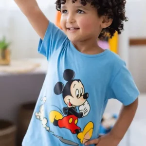 Playful Mickey Print Kids Outfit