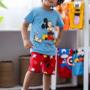 Playful Mickey Print Kids Outfit