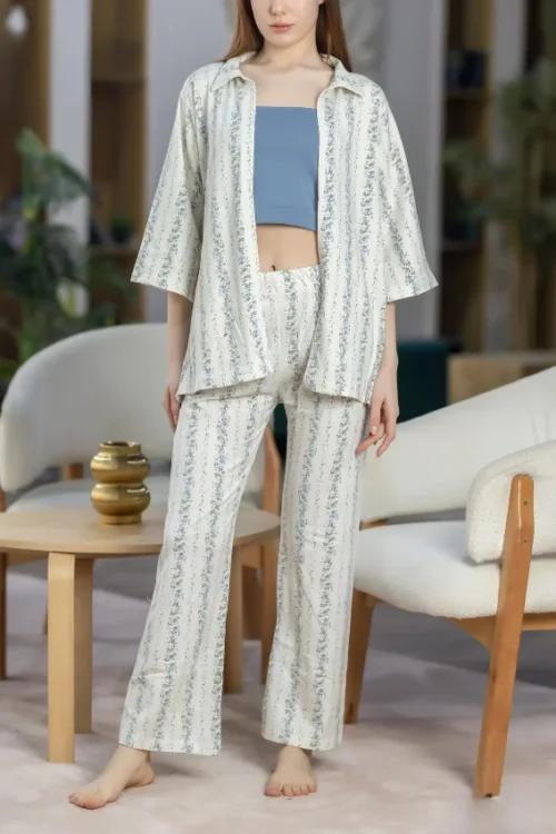 Striped Long Sleeve Pajama Set - Image 2