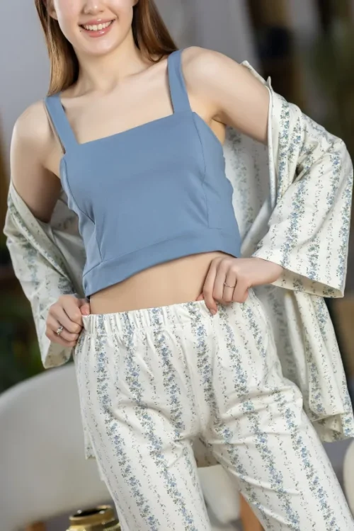 Striped Long Sleeve Pajama Set - Image 3