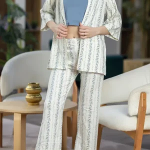 Striped Long Sleeve Pajama Set