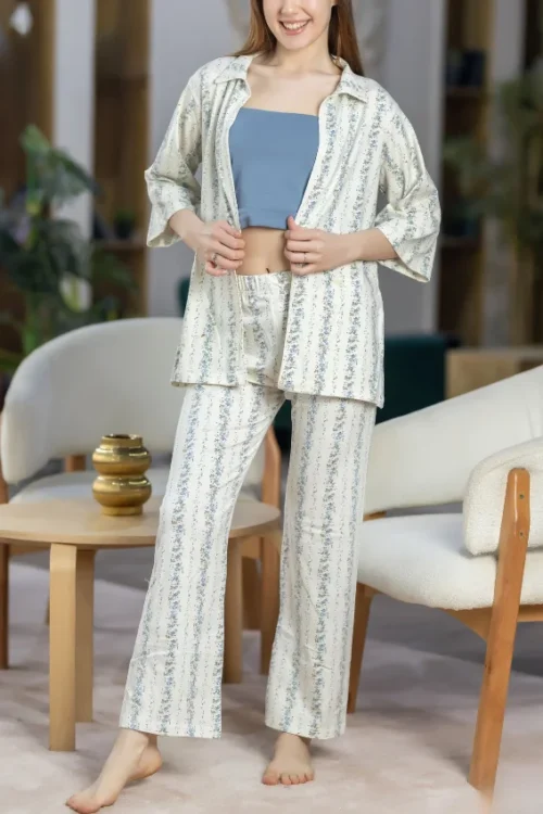 Striped Long Sleeve Pajama Set