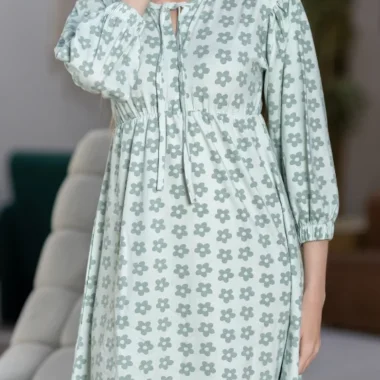 Floral Print Long Sleeve Nightdress