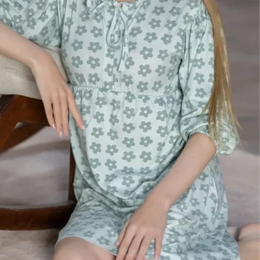 Floral Print Long Sleeve Nightdress