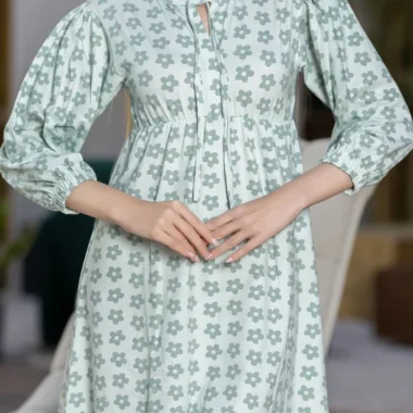 Floral Print Long Sleeve Nightdress