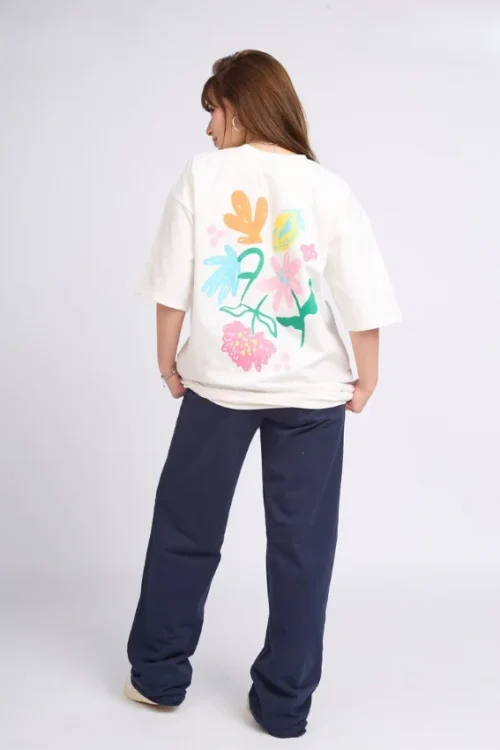 Floral Patterned Half Sleeve Tee - Image 2