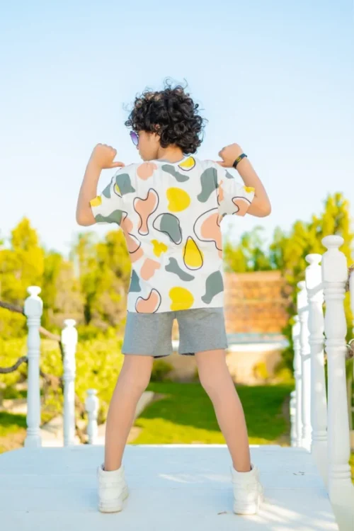 Colorful Cartoon T-Shirt and Shorts Set - Image 2