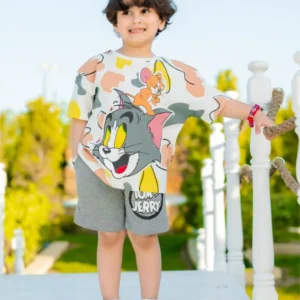 Colorful Cartoon T-Shirt and Shorts Set