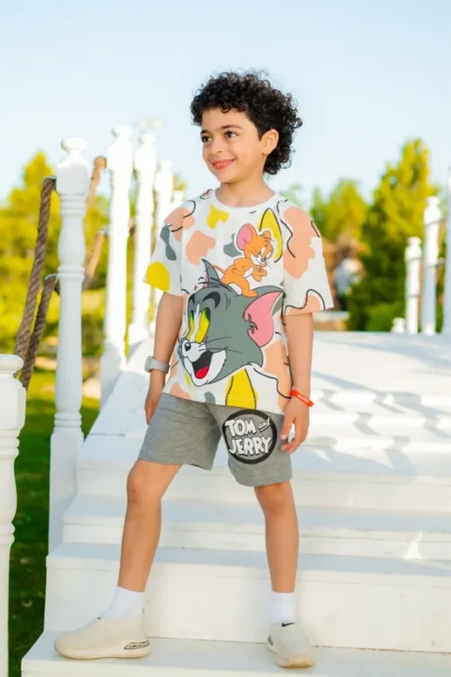 Colorful Cartoon T-Shirt and Shorts Set - Image 4