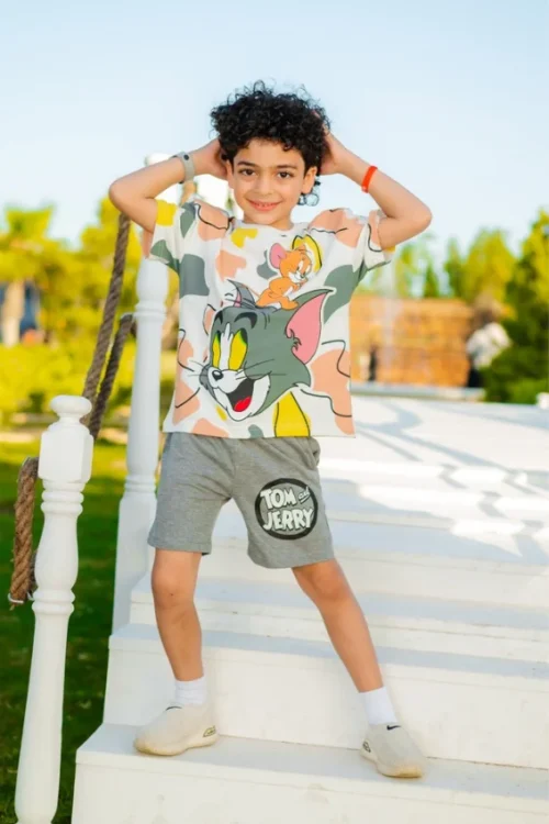 Colorful Cartoon T-Shirt and Shorts Set - Image 5