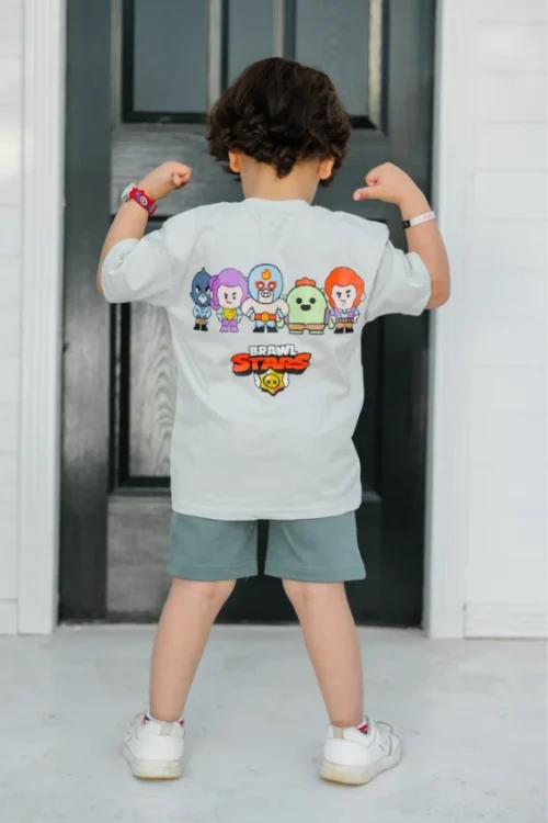 Kids Cartoon Graphic Shorts Set - Image 2