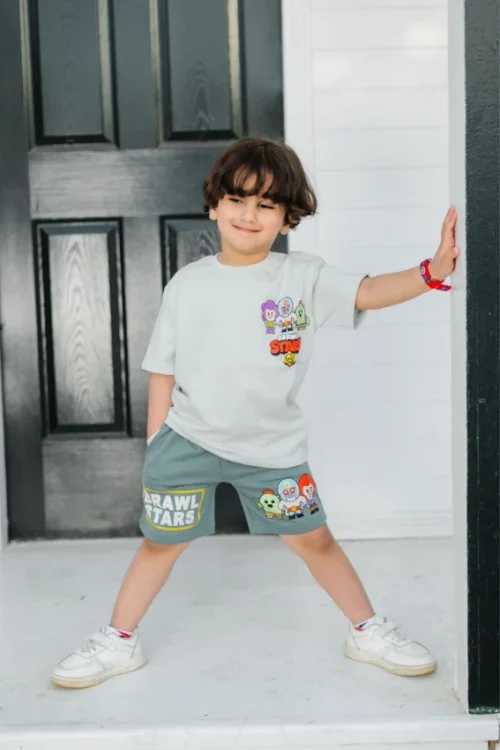 Kids Cartoon Graphic Shorts Set - Image 3