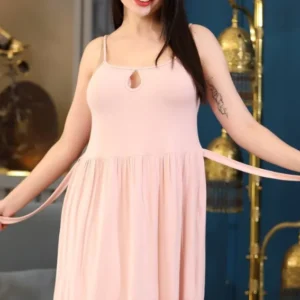 Sleeveless Pink Homewear Dress