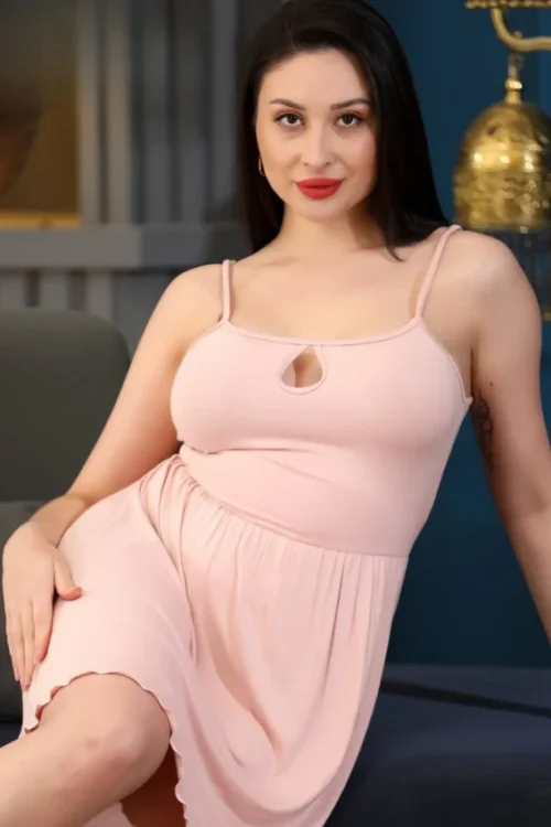 Sleeveless Pink Homewear Dress - Image 5